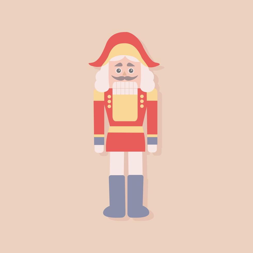 Christmas and New Year toy - nutcracker. Vector Christmas elements.