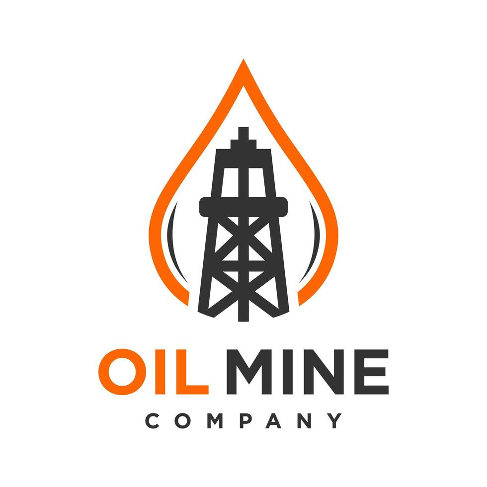 oil mine logo design your company vector