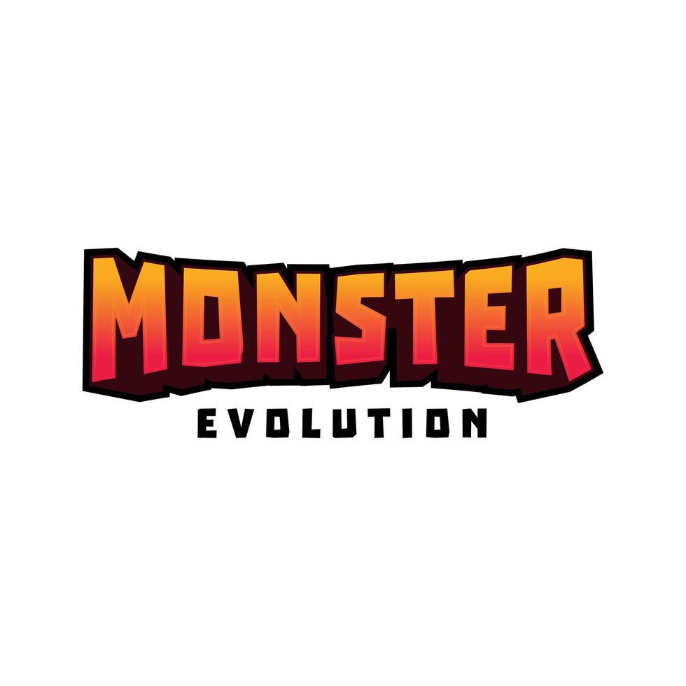 3D monster evolution writing vector