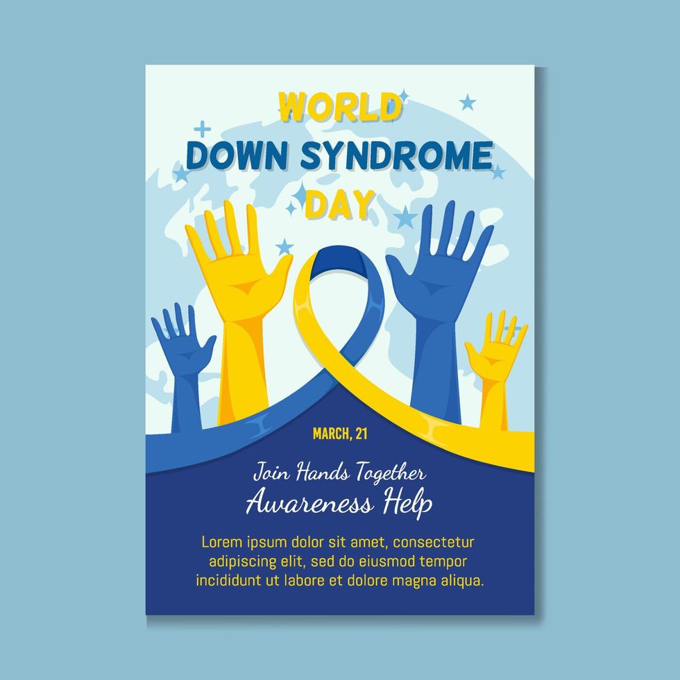 cartel del día mundial del síndrome de down vector