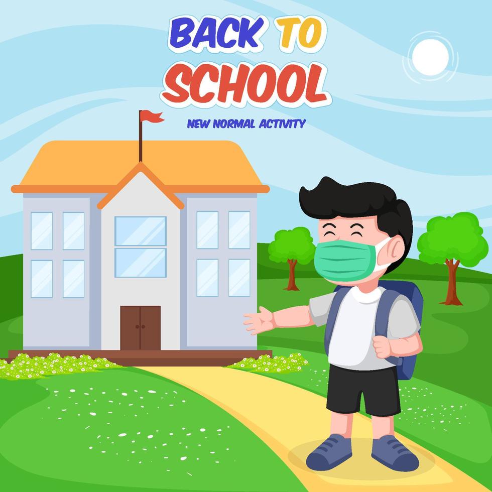 New Normal Back to School Concept vector