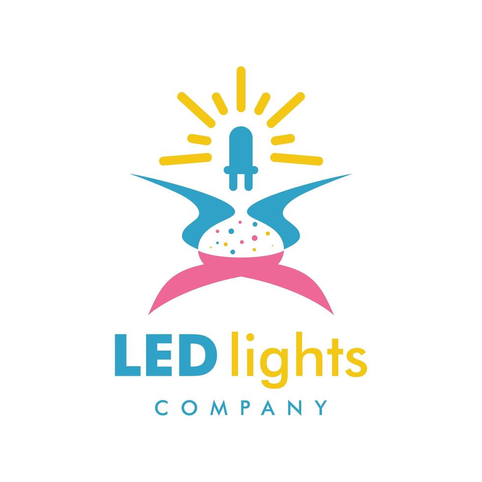 LED light logo design template vector