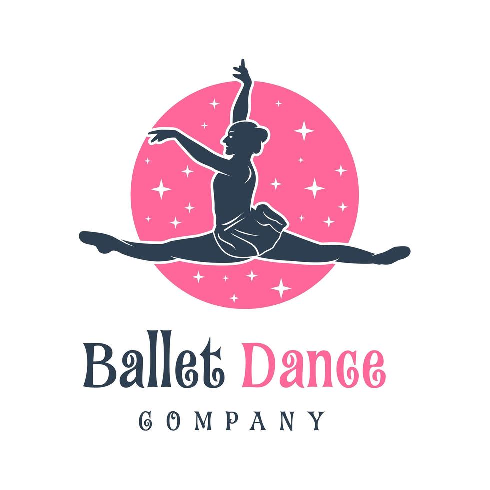 logo design of people dancing ballet vector
