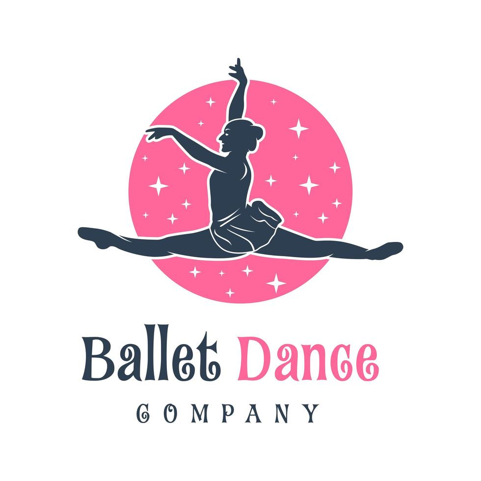 diseño de logotipo de personas bailando ballet vector