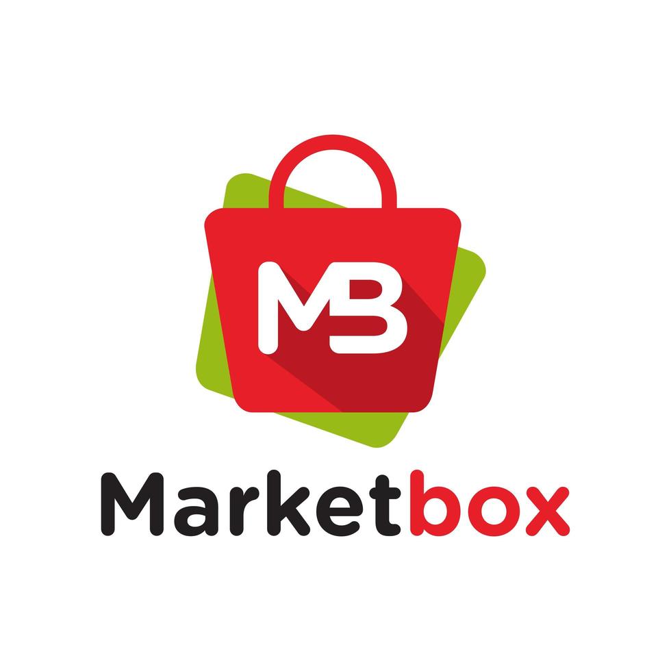 tienda logo bolsa letra mb vector