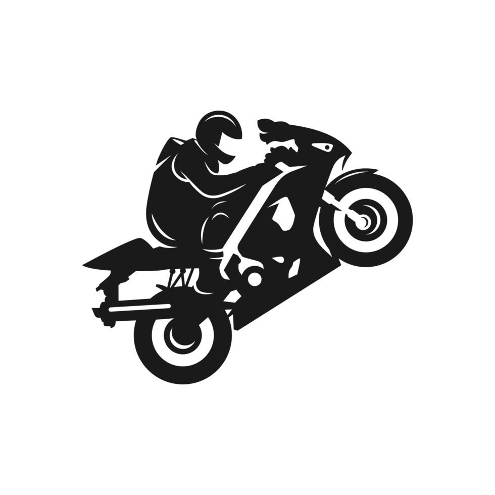 logotipo de silueta de motocicleta deportiva vector