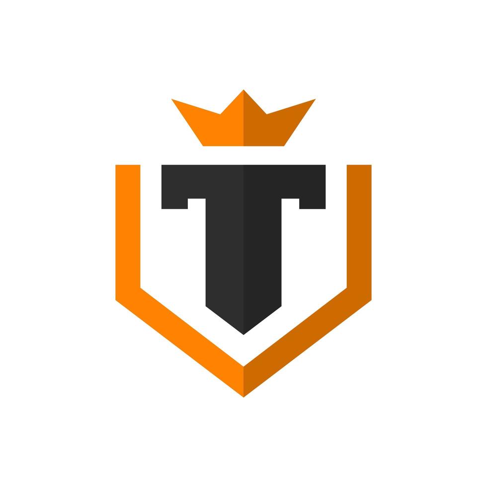 modern T letter shield logo vector