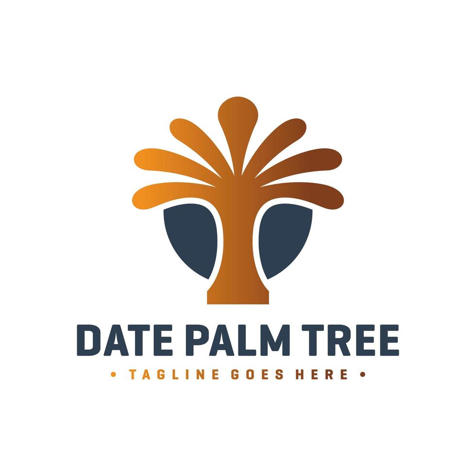 date palm logo design vector