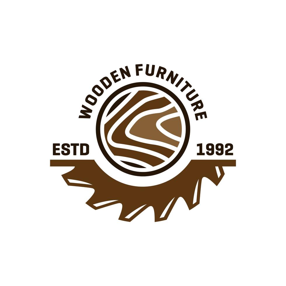 modern wooden furniture logo vector