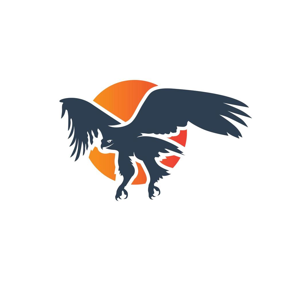 eagle flying modern logo design vector