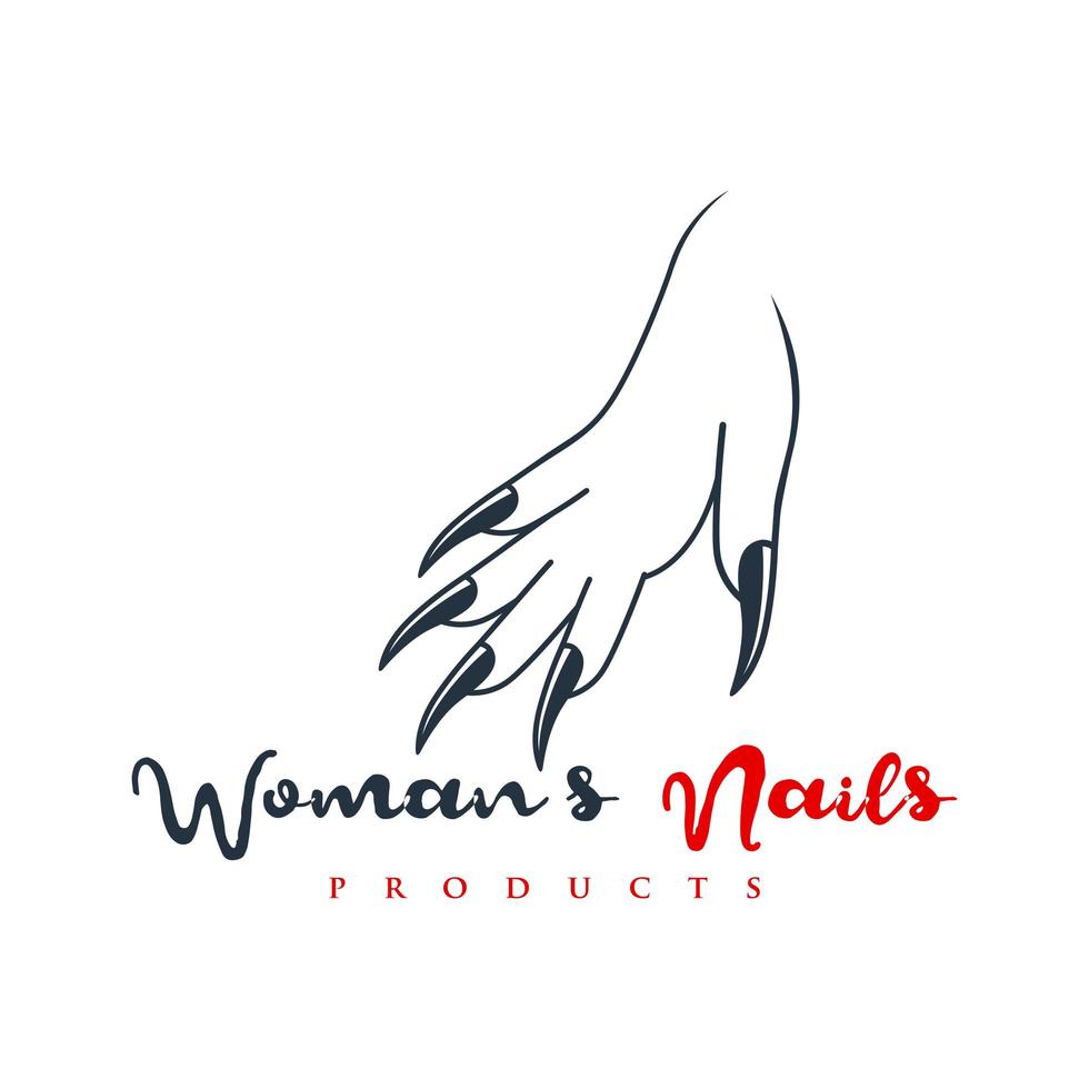 Beauty nail hand logo vector