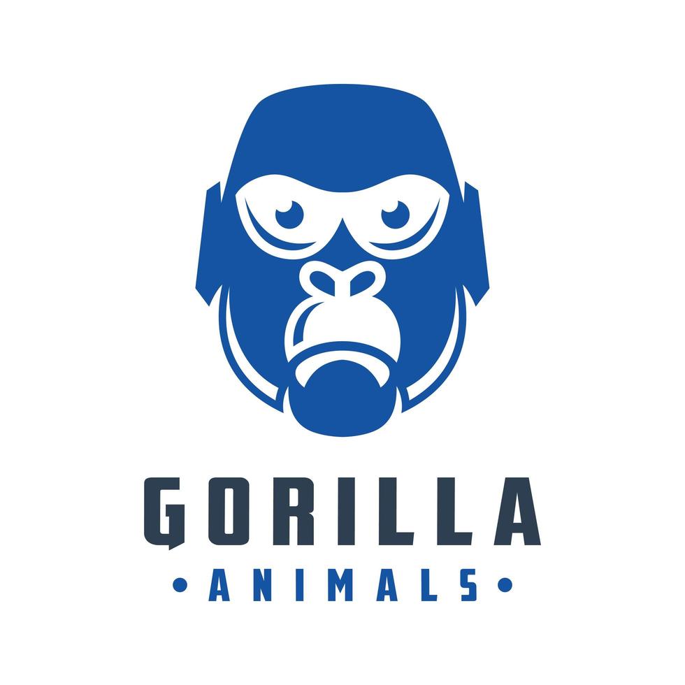 diseño de logotipo de cabeza de gorila vector