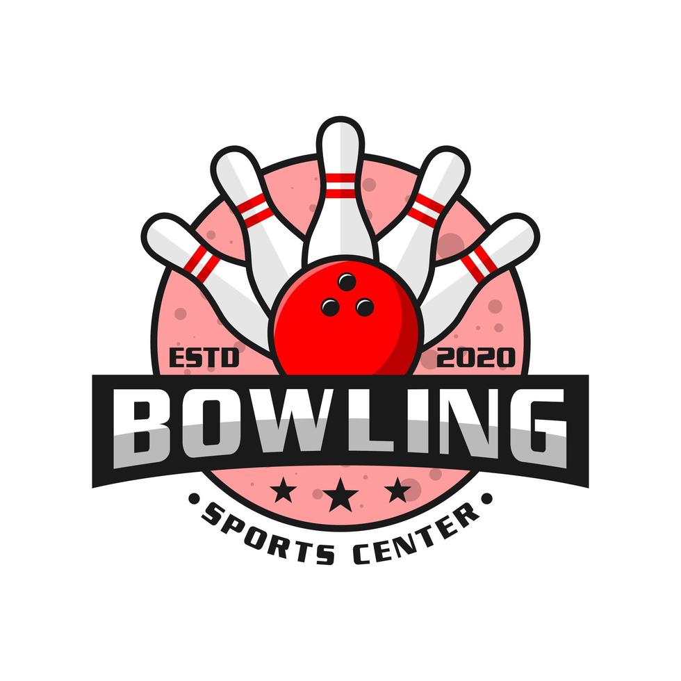 bowling sports logo design vector