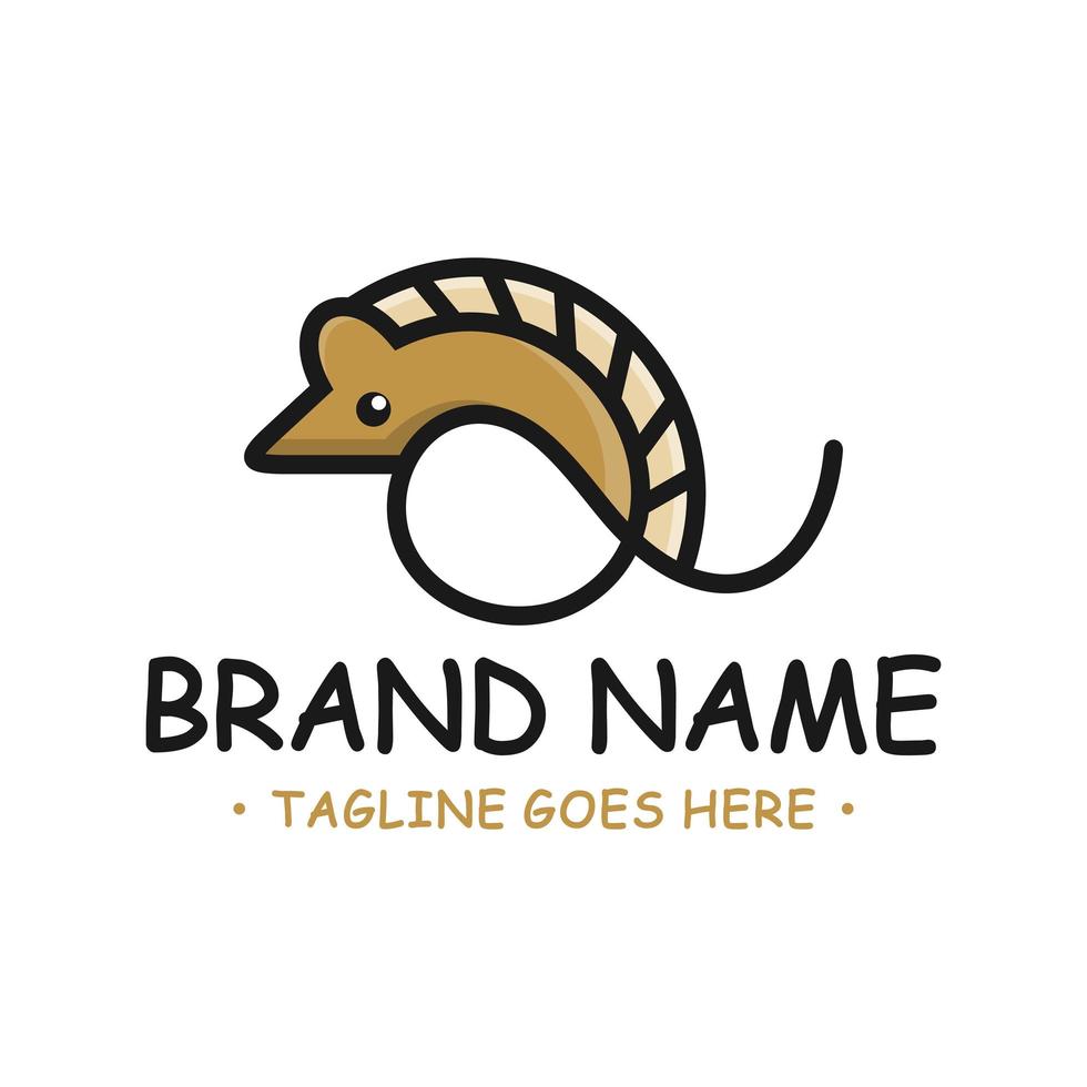 outline mouse animal logo vector