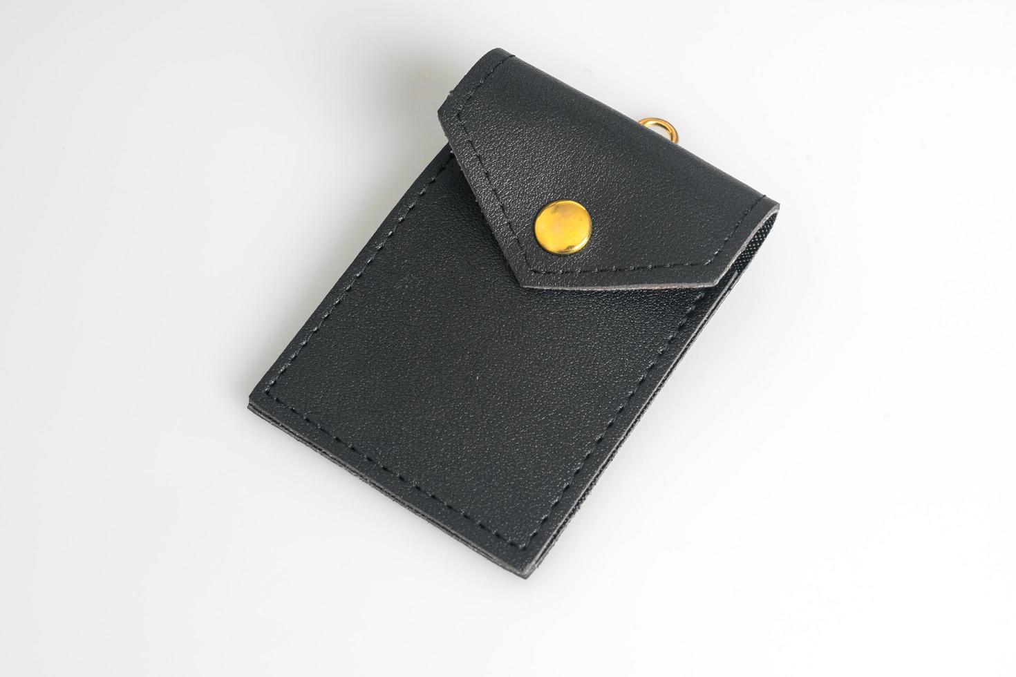 beautiful leather fashion bag on white background photo