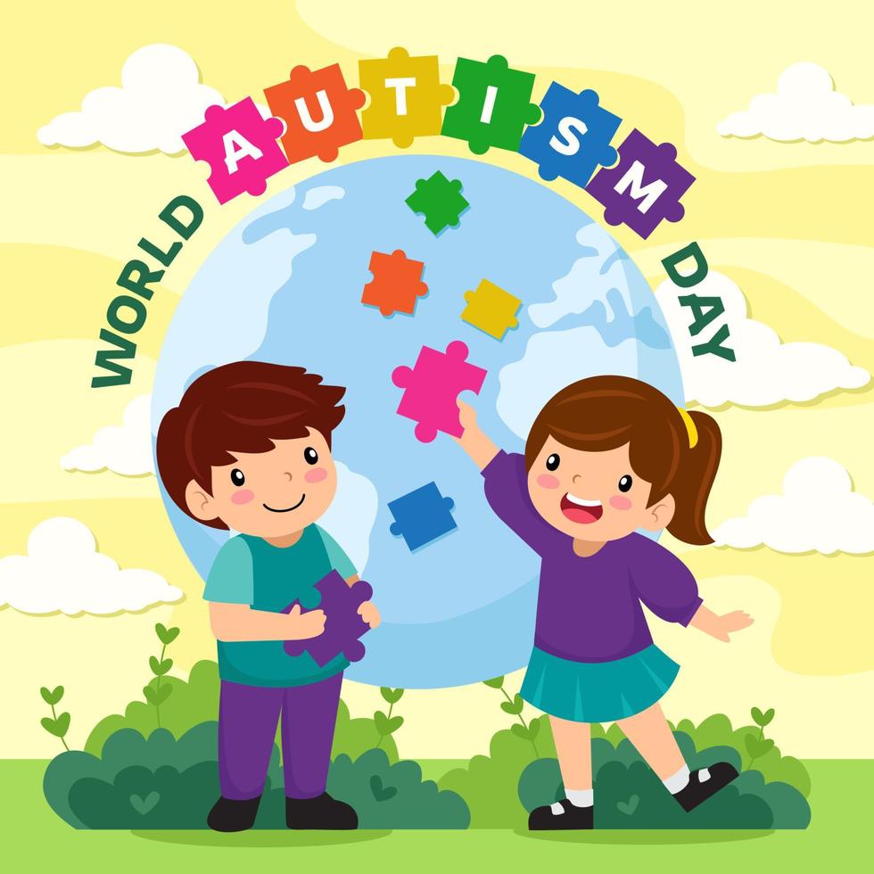 dia mundial del autismo vector