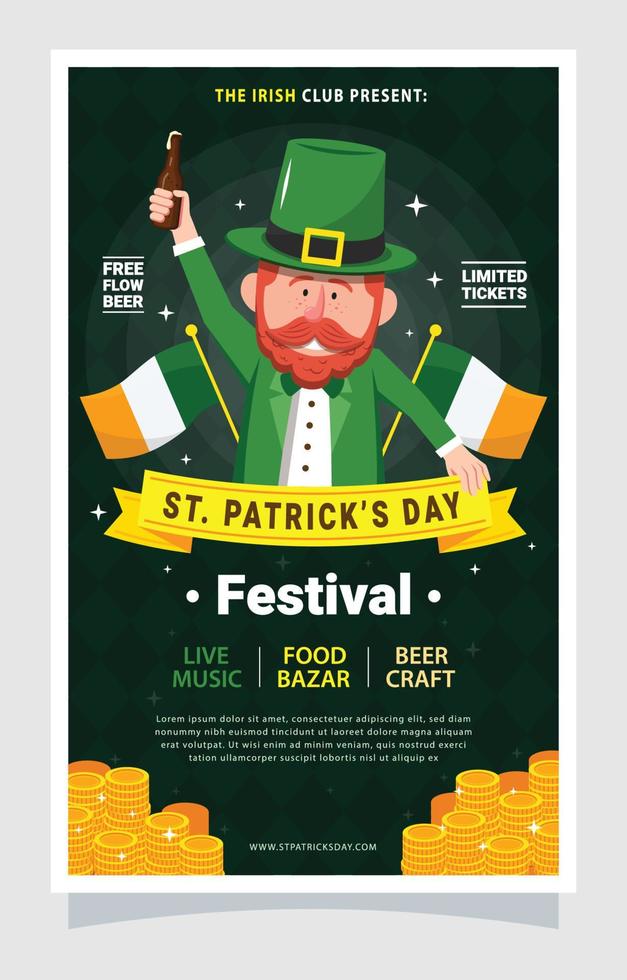 Saint Patricks Day Leperchaun Poster vector