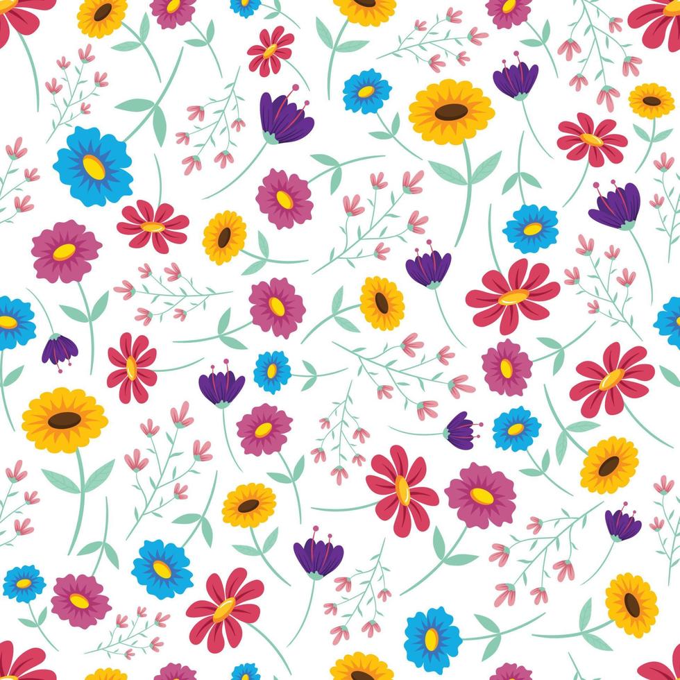 Spring Floral Seamless Pattern Background vector