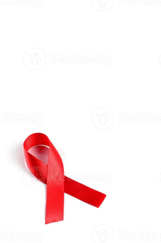 Aids Awareness Red Ribbon on white background. photo