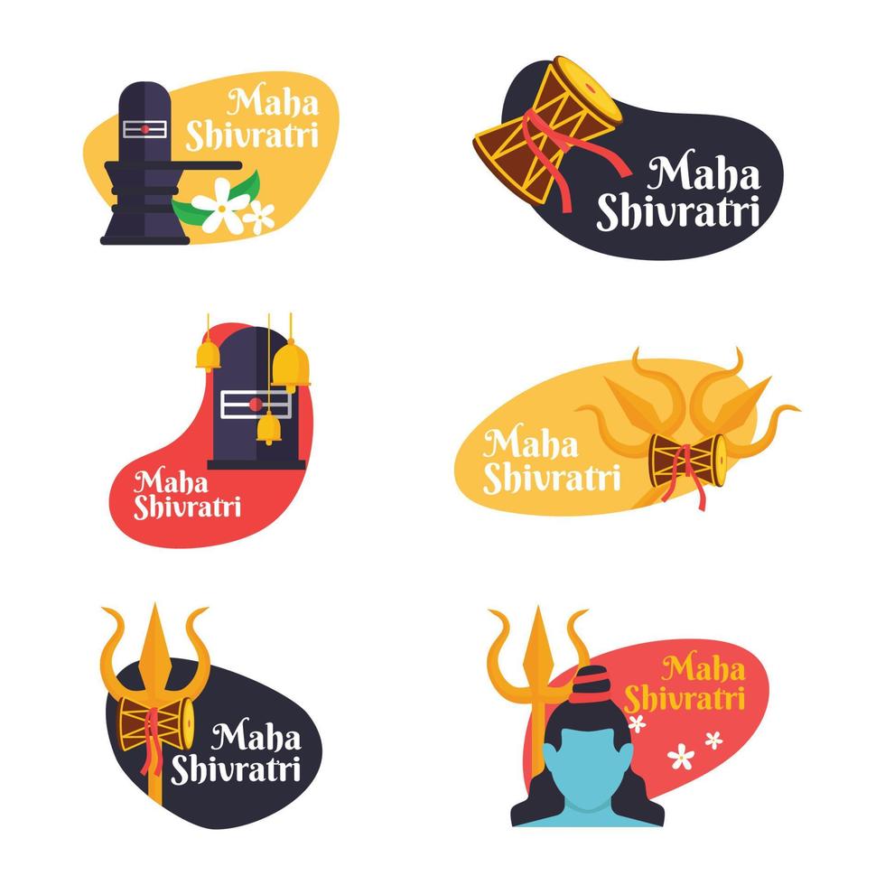 Maha Shivratri Icon Set vector