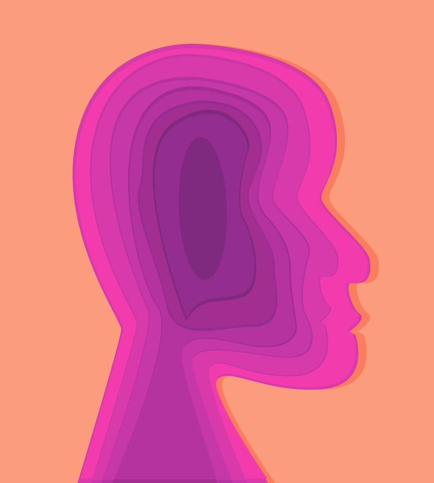 Illustration vector design of head papercut