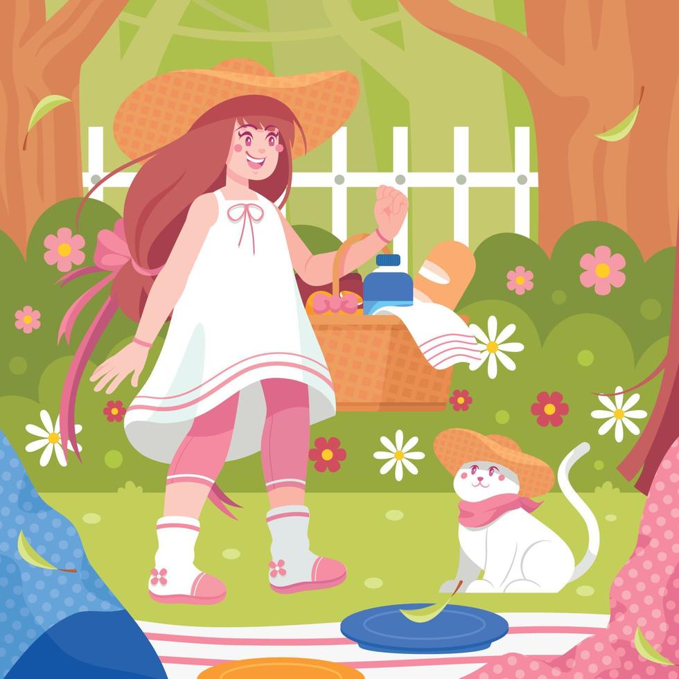 Garden Picnics Concept vector