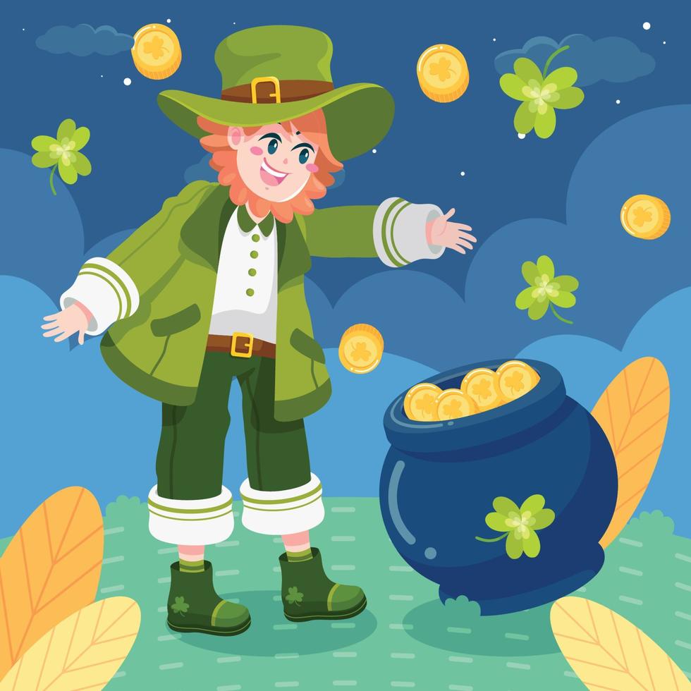 Leprechaun Character  Background vector