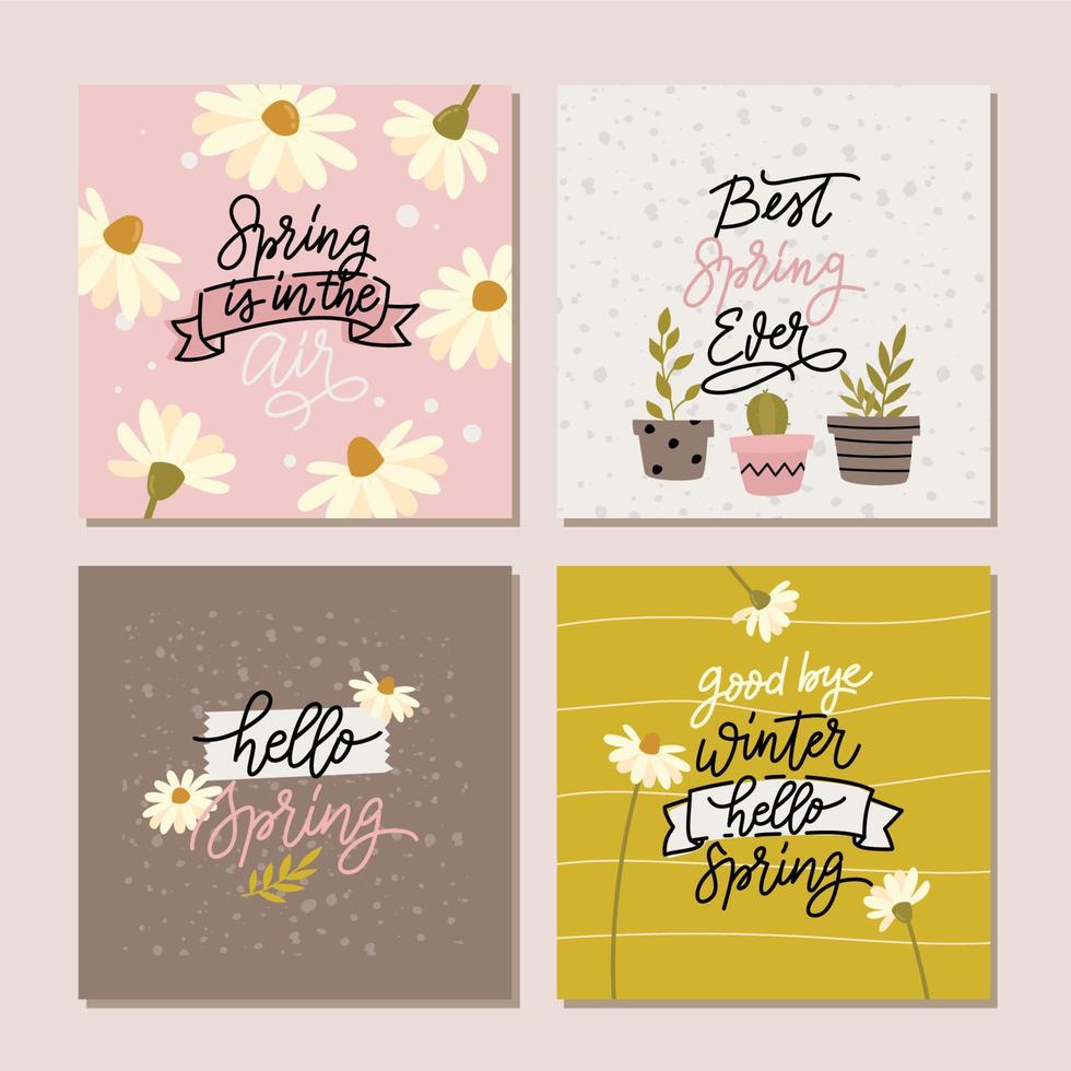 Spring Quotes Social Media Post vector