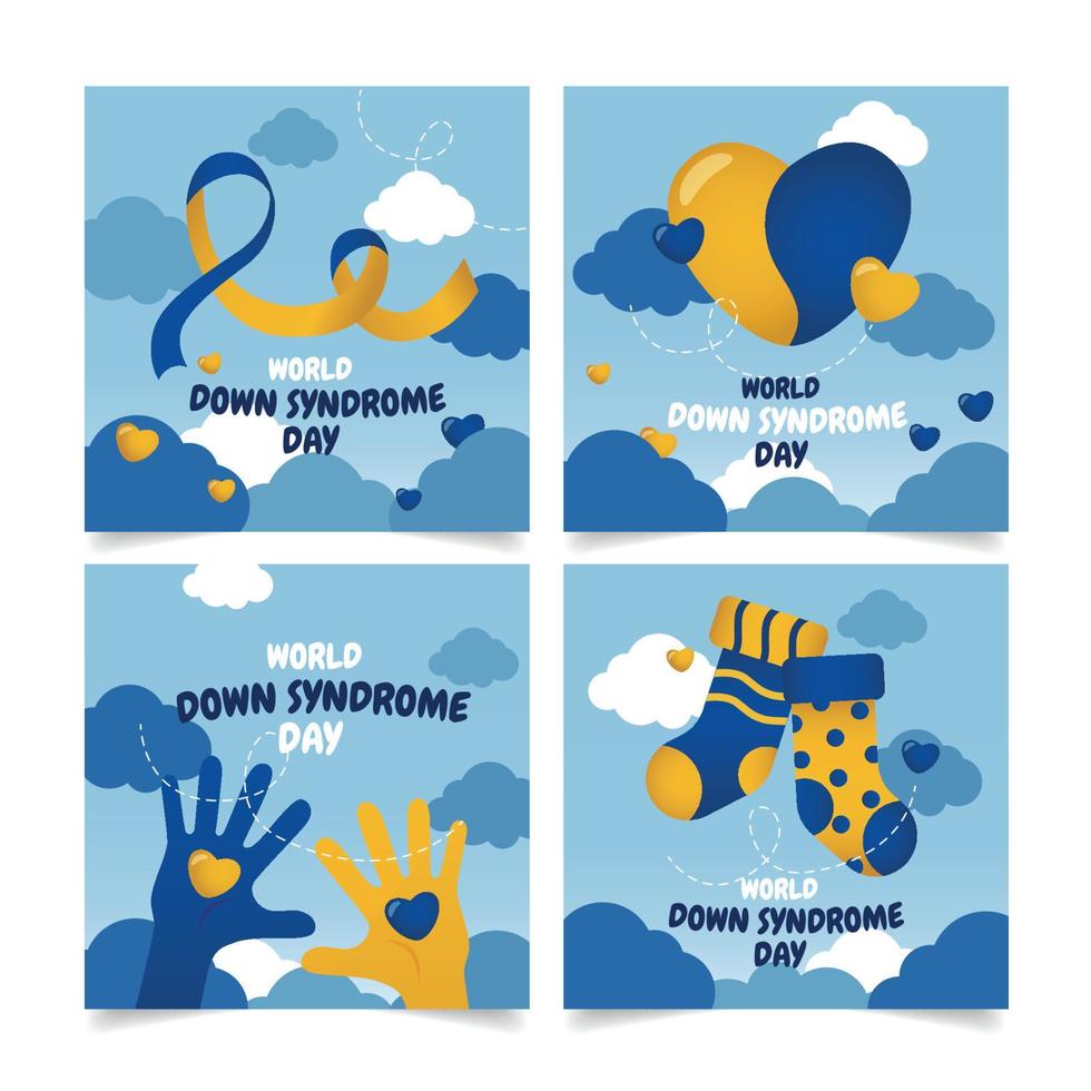 World Down Syndrome Day Social Media Post vector