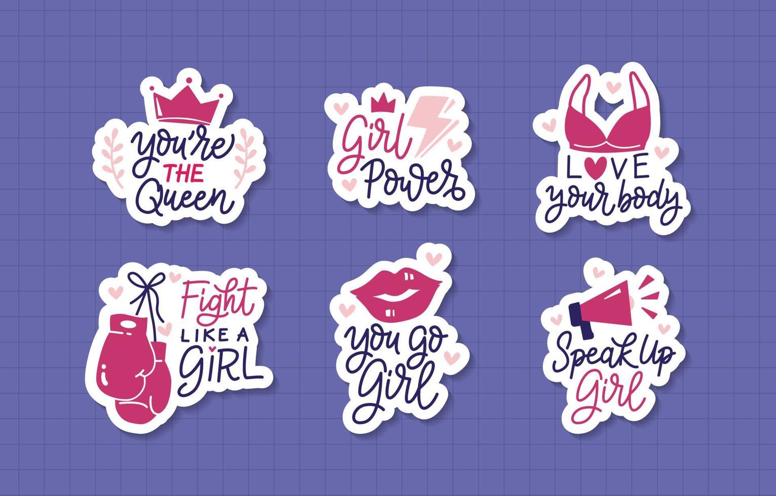 Women's Day Sticker Quotes Collection vector