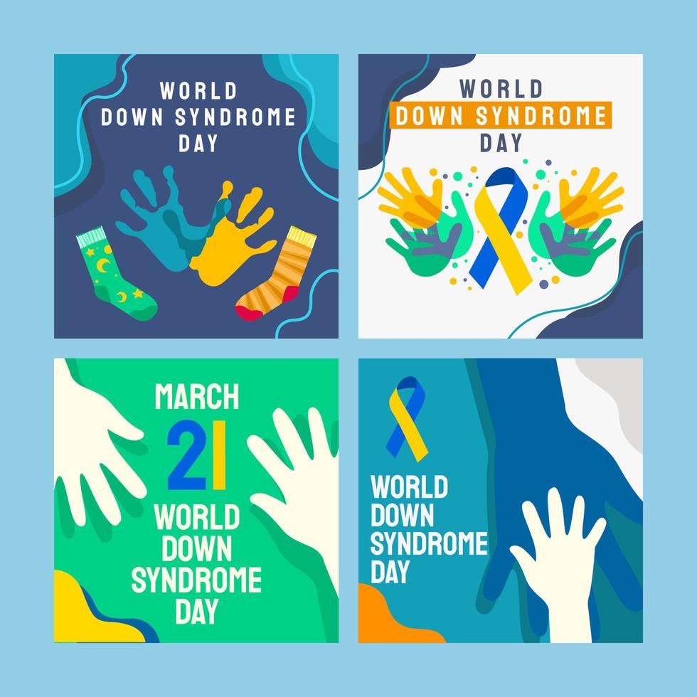 World Down Syndrome Day Awareness Social Media Post vector