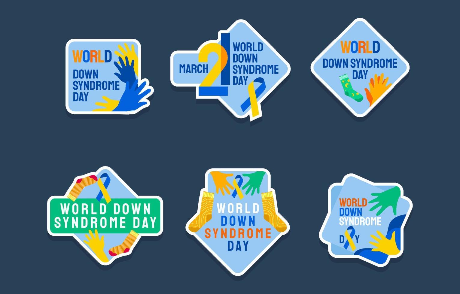 World Down Syndrome Day Awareness Sticker Pack vector