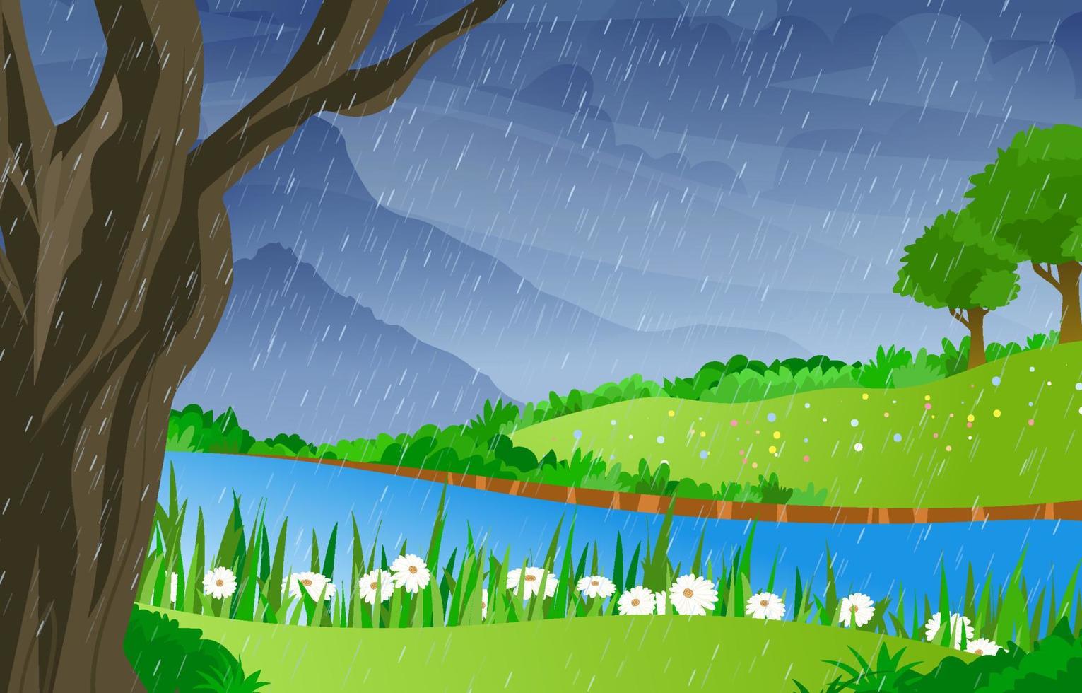 Spring  Shower Rain Background vector