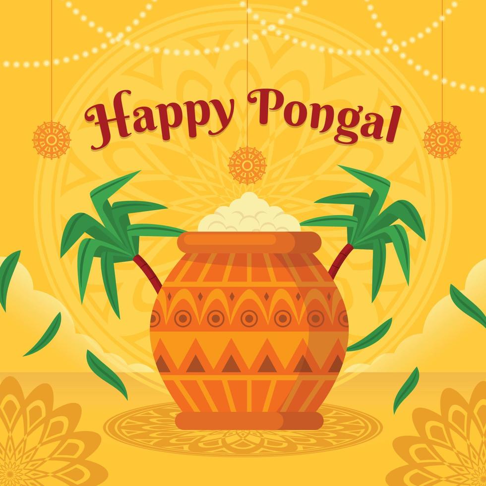 festival de la cosecha pongal vector