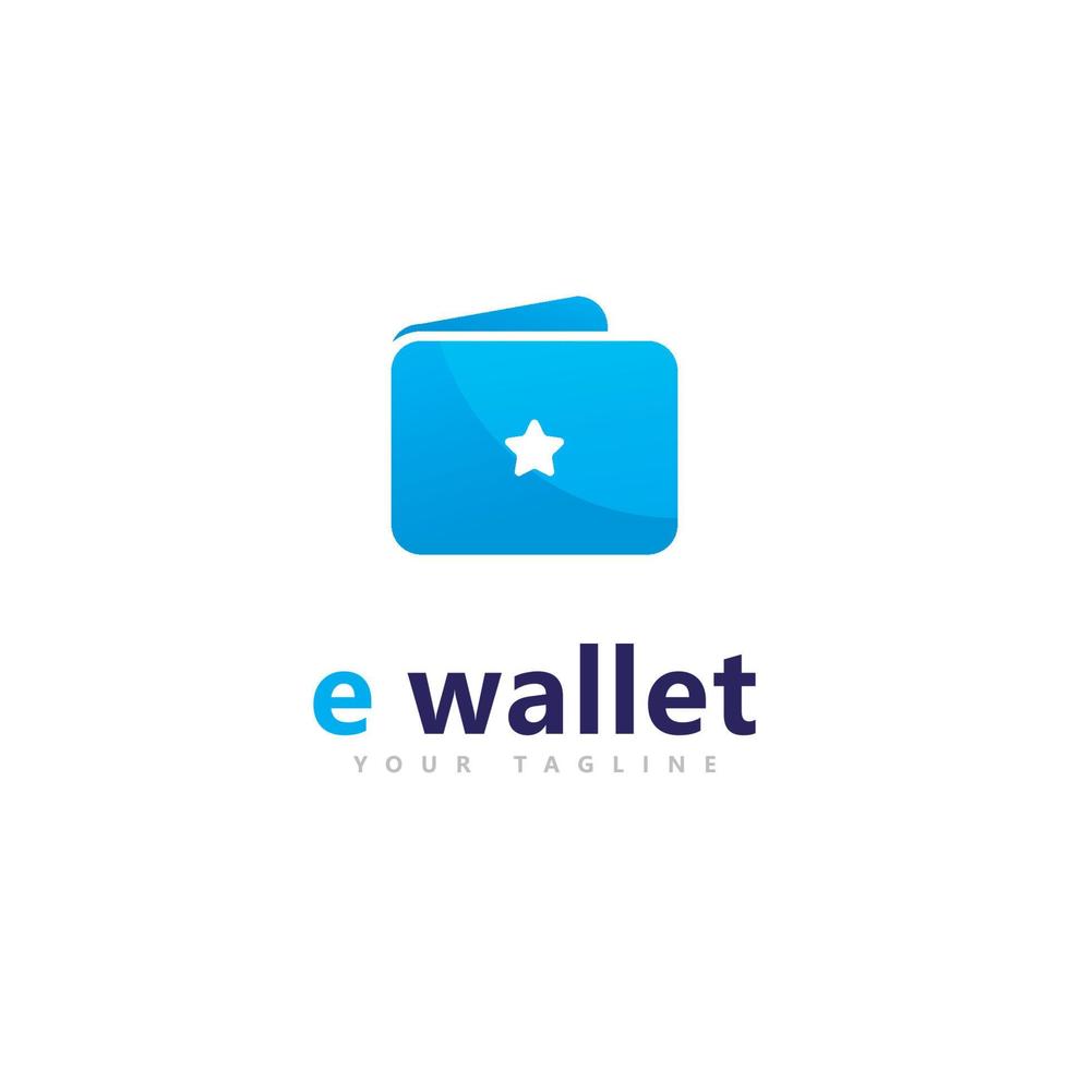 E wallet logo design vector design template