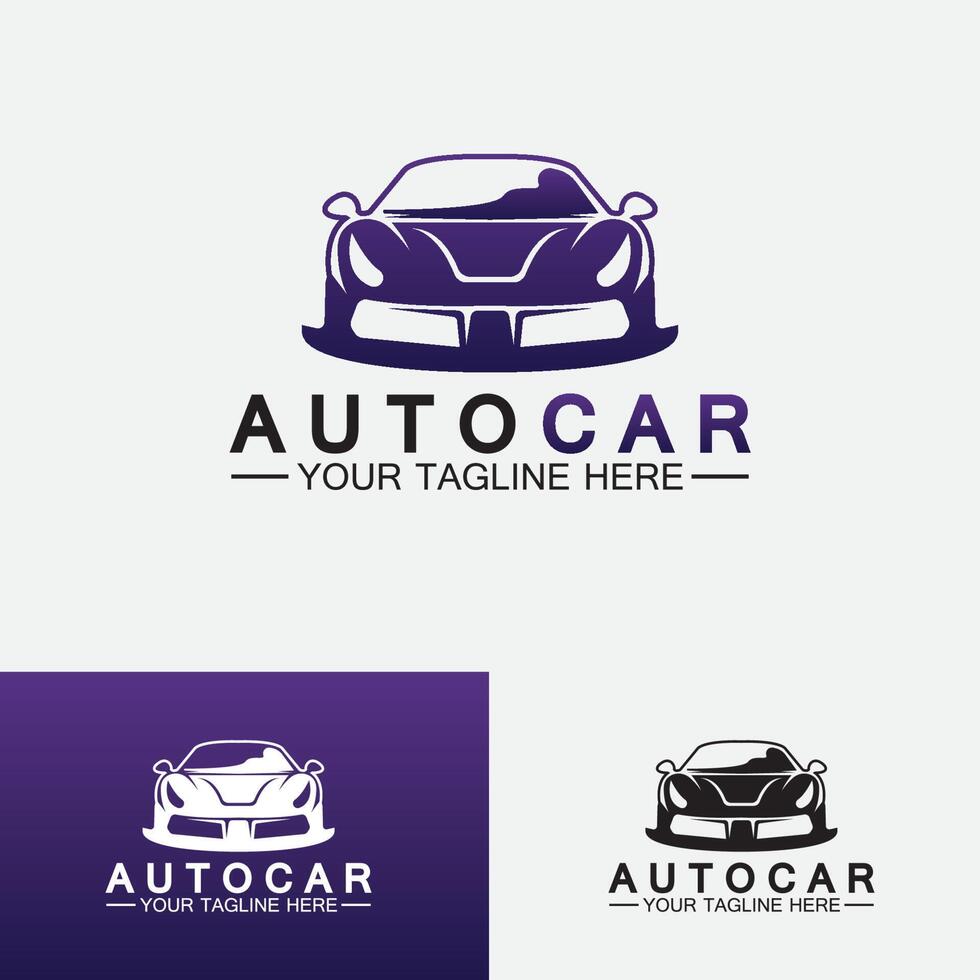 Diseño de logotipo de automóvil con concepto de silueta de icono de vehículo de automóvil deportivo.Plantilla de diseño de ilustración vectorial. vector