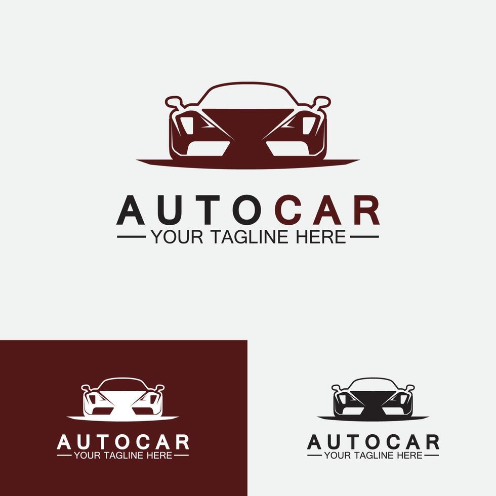 Auto car logo design with concept sports car vehicle icon silhouette.Vector illustration design template. vector