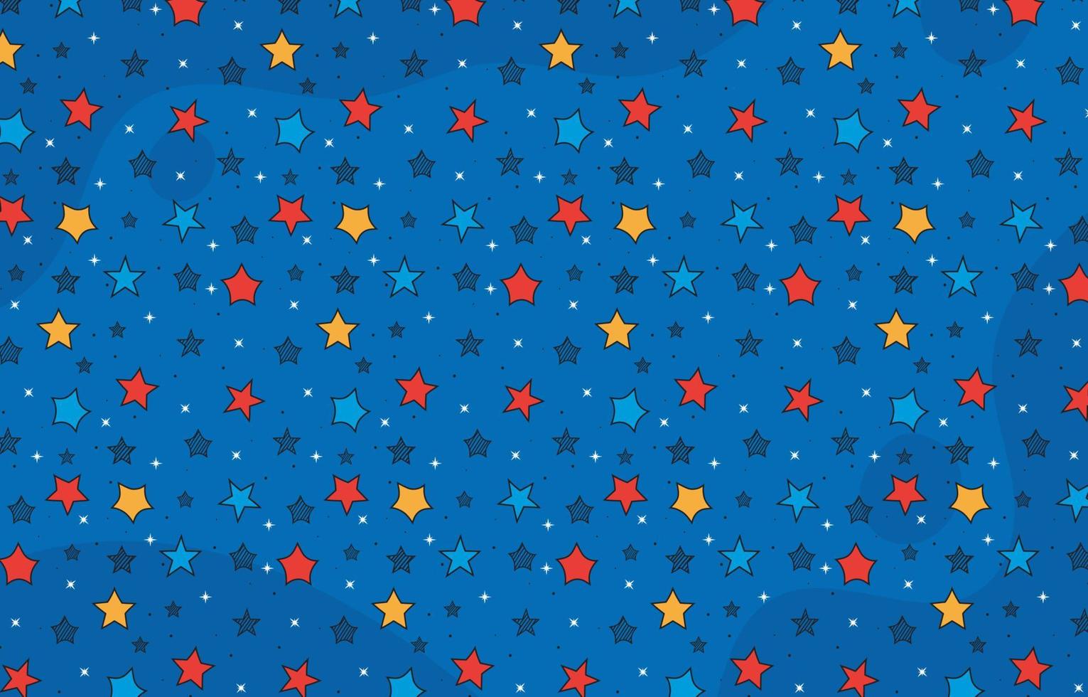 fondo de patrón de estrellas dibujadas a mano vector