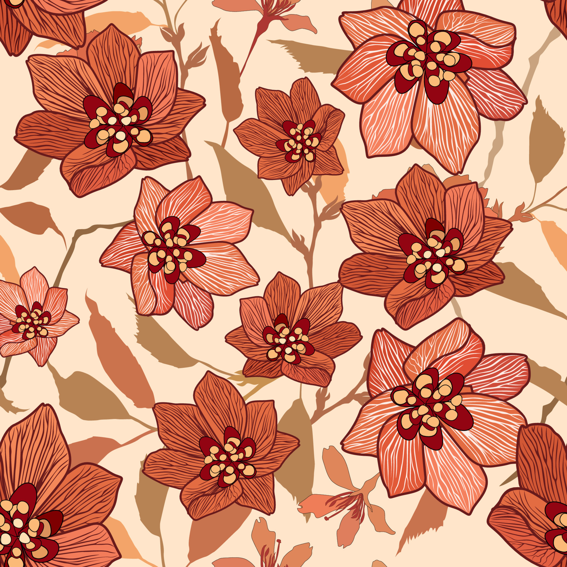 Floral seamless pattern. Flower background. Flourish garden texture