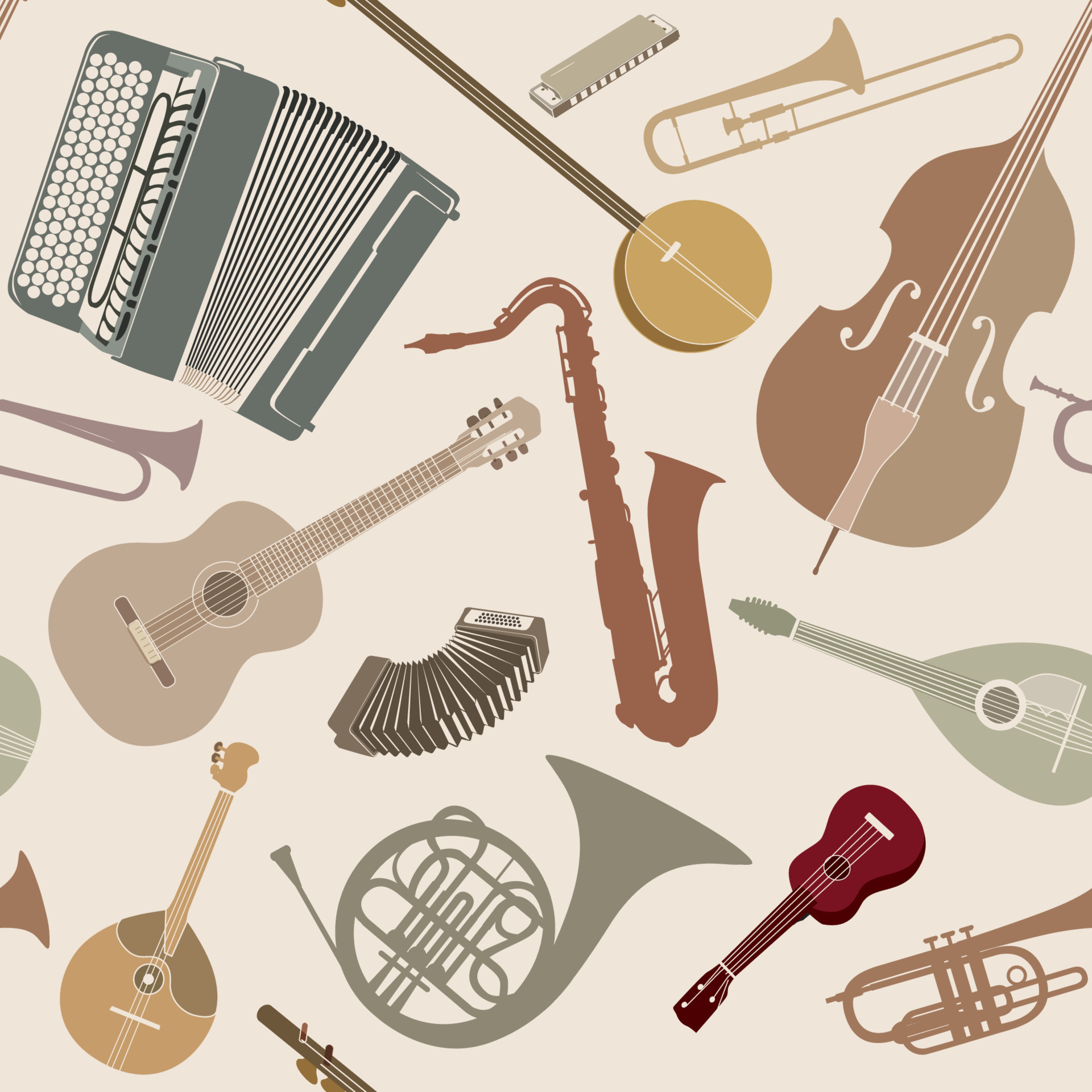 Abstract Music Background Seamless Texture With Musical Instruments abstract-music-background-seamless-texture-with-musical-instruments