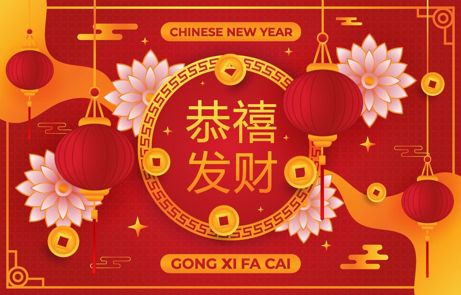 Background of Chinese New Year Gong Xi Fa Cai vector