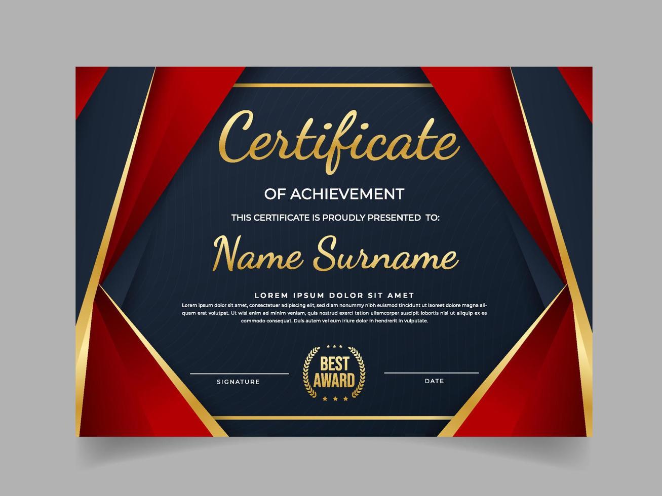 Template of Luxury Certificate vector