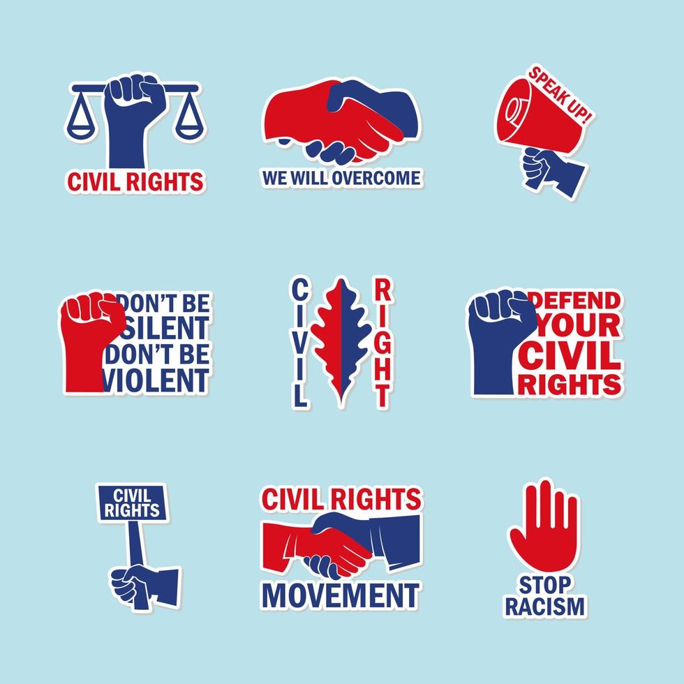 Collection of Civil Rights Sticker vector