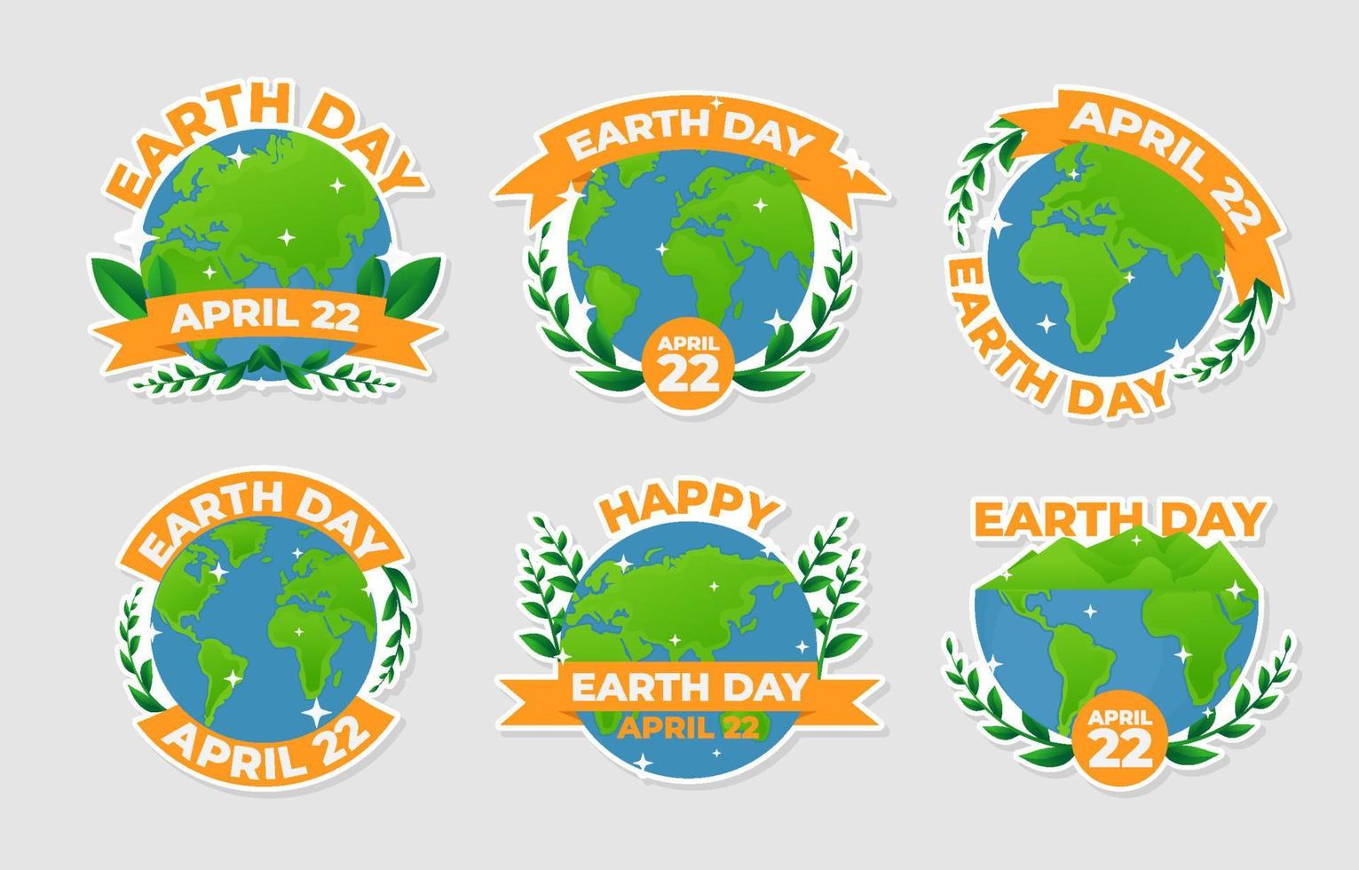 Set of Earth Day Stickers vector