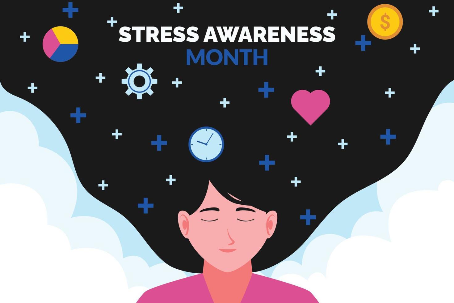 Stress Awareness Month Background vector