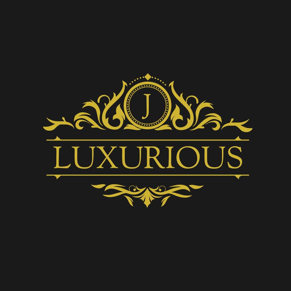 Plantilla de logotipo de lujo en vector para restaurante, realeza, boutique, cafetería, hotel, heráldica, joyería, moda y otras ilustraciones vectoriales