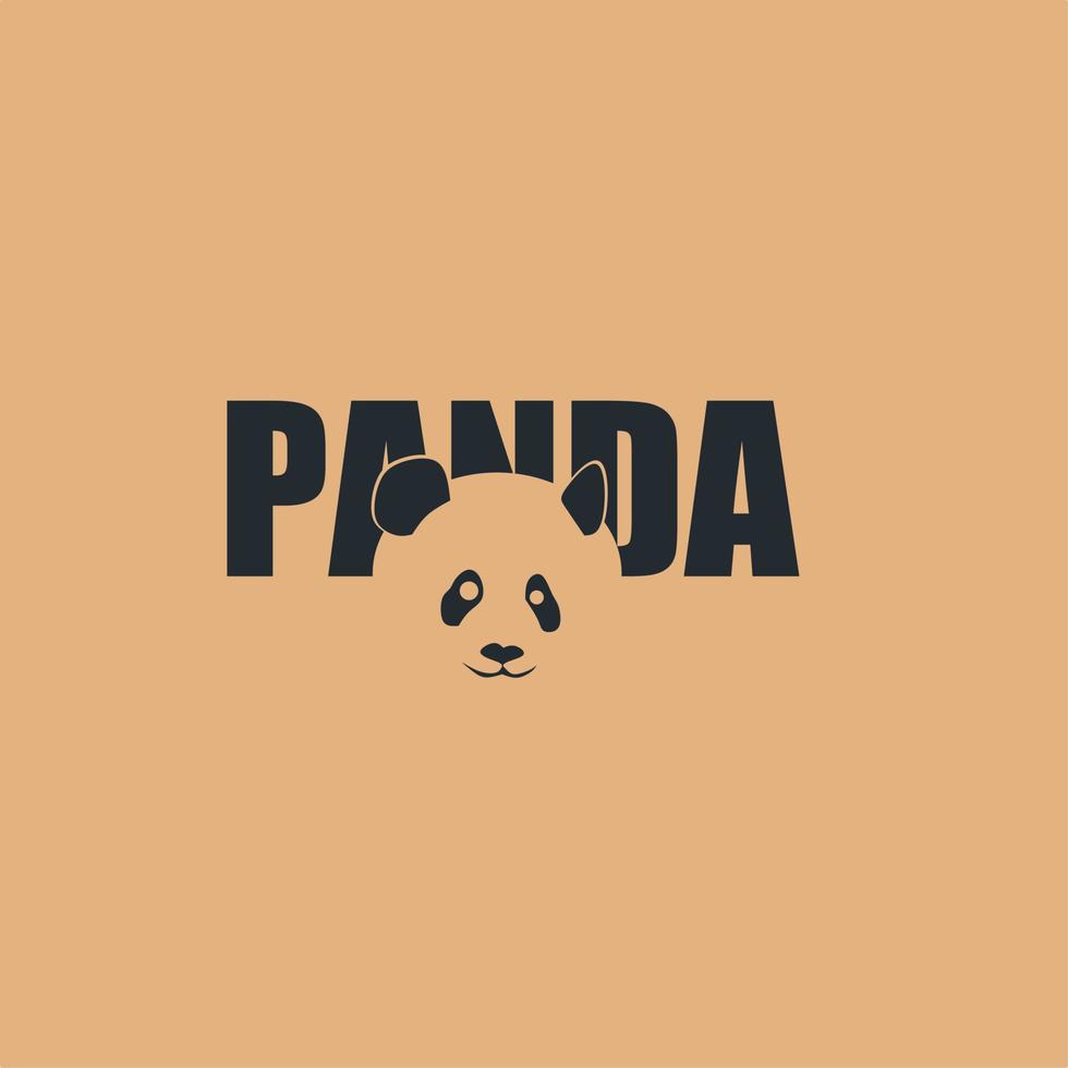 Panda bear silhouette Logo design vector template. Panda logo design illustration. Vector icon