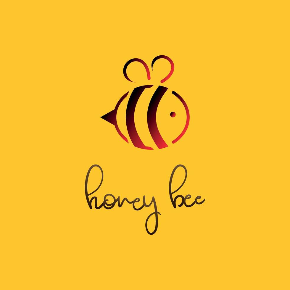 honey bee insect logo template design for brand or company and other vector