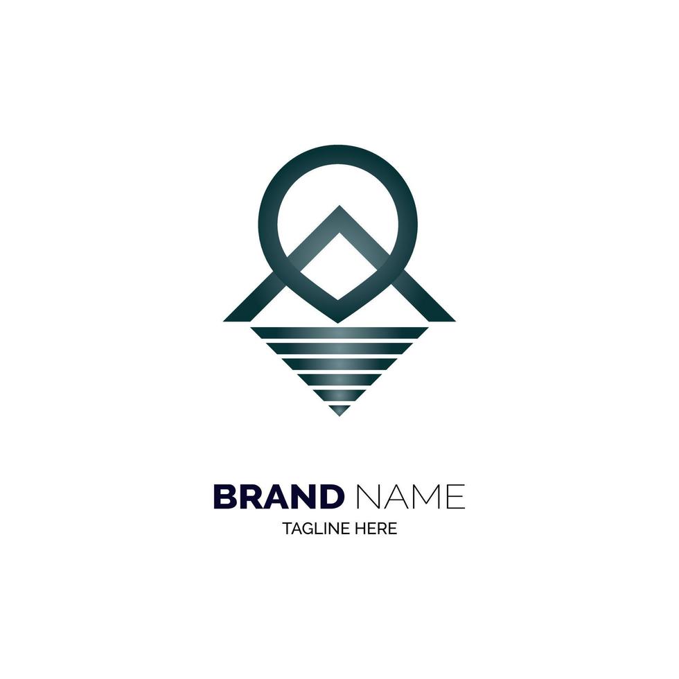 mountain logo pin map template design vector for brand or company and other
