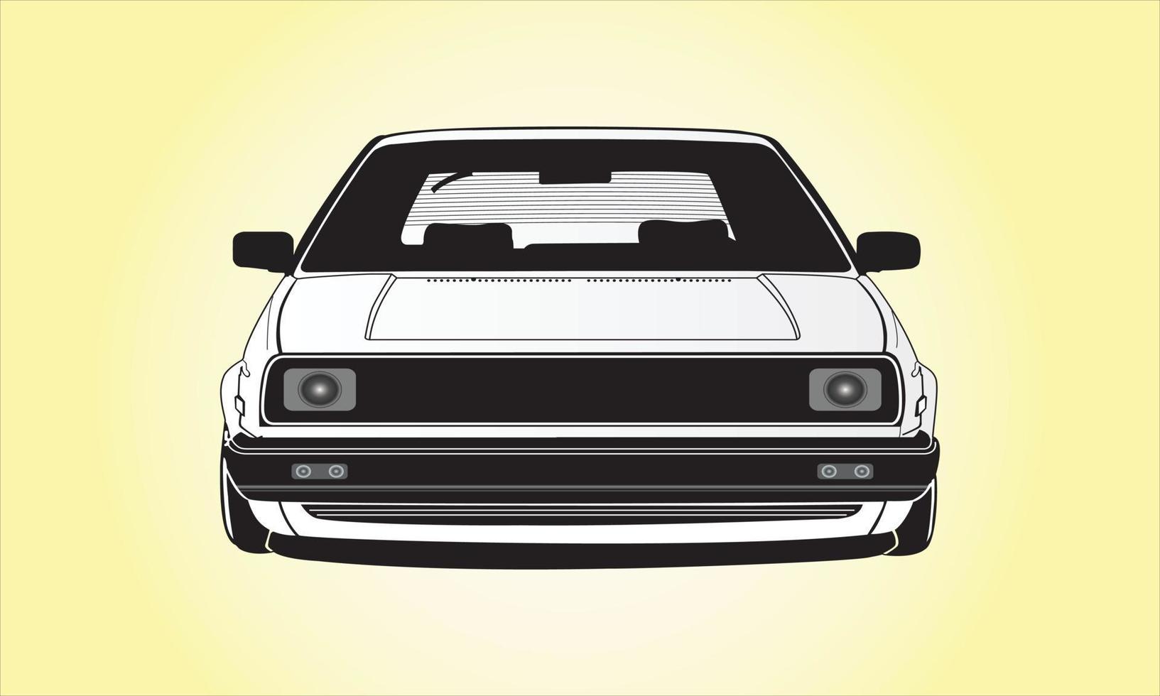 Black and white car vector